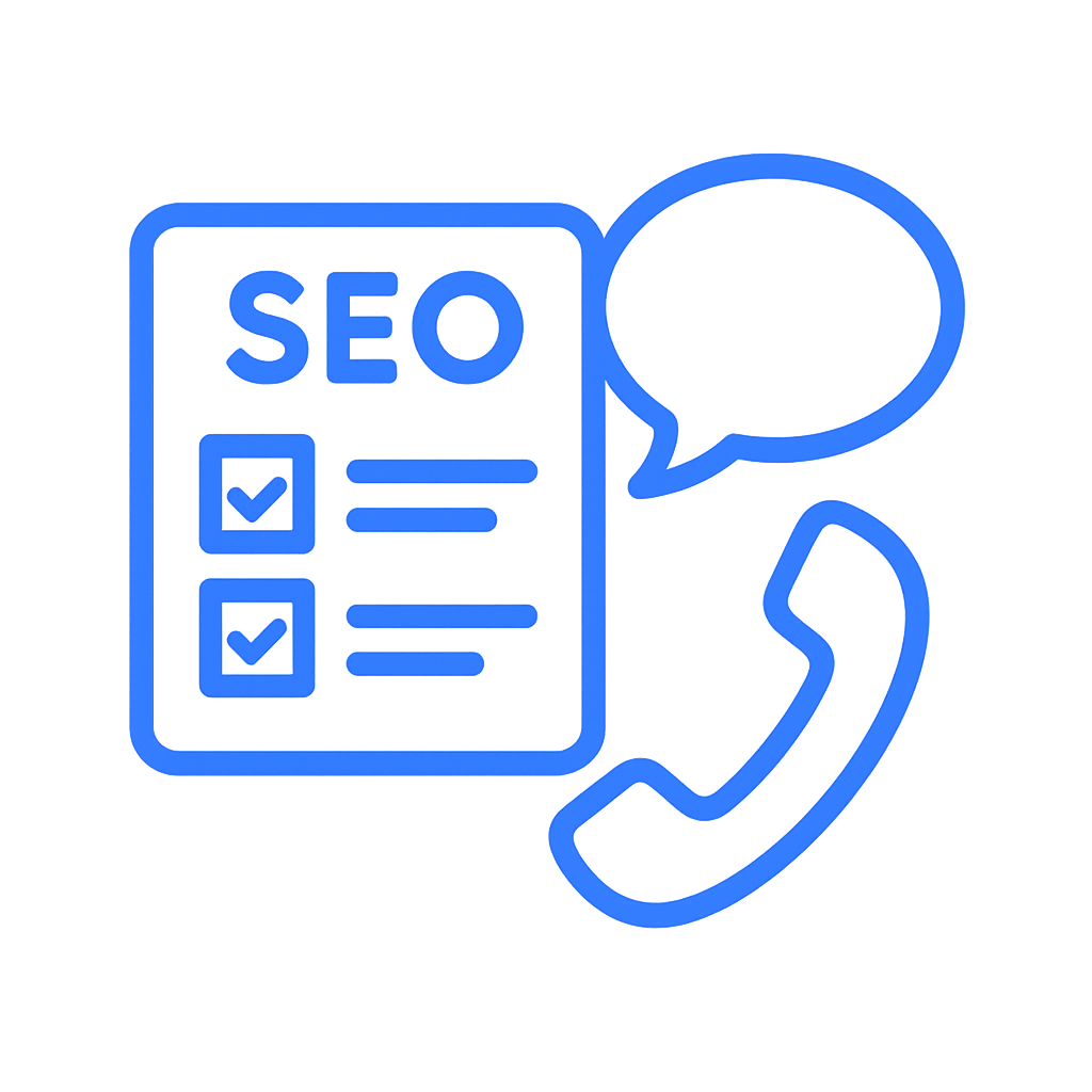 Ilustración: checklist de lo que incluye el sitio (SEO técnico, contacto, WhatsApp, responsive)